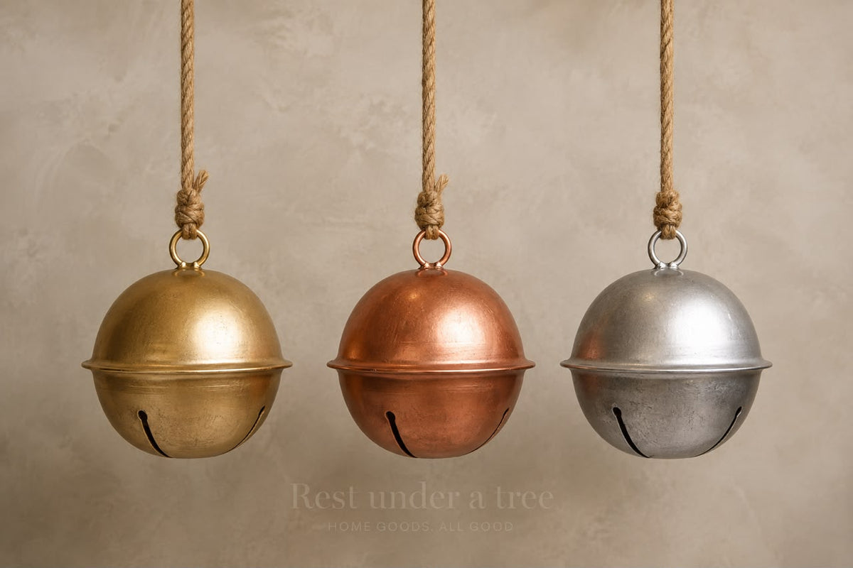 Set de Cascabeles Metálicos – Oro, Plata y Cobre