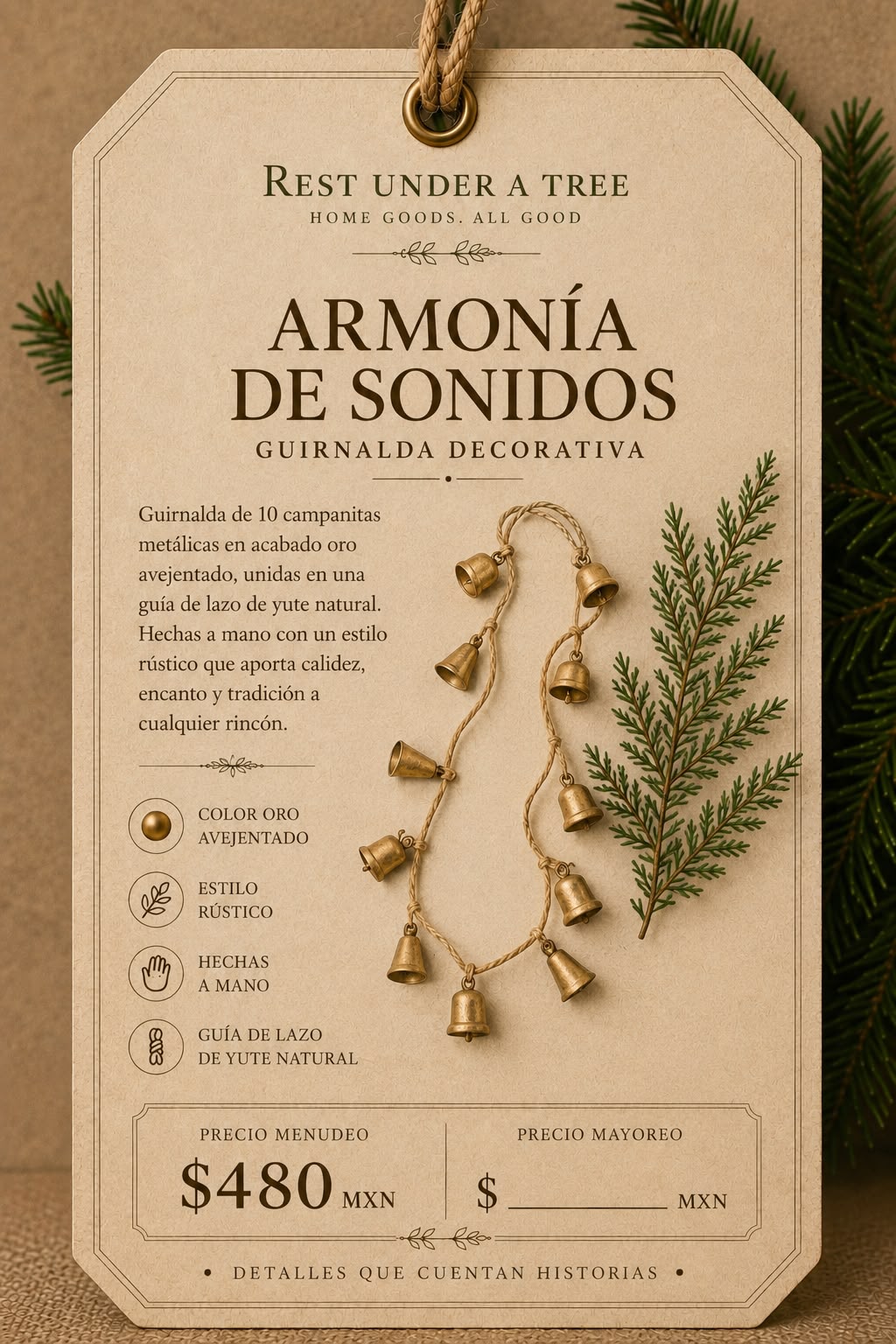 Ramo de Campanas Doradas – 70CM de Calma y Elegancia